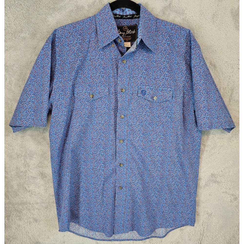 Wrangler Mens Short Sleeve Button Down Shirt Size M George Straight Collection